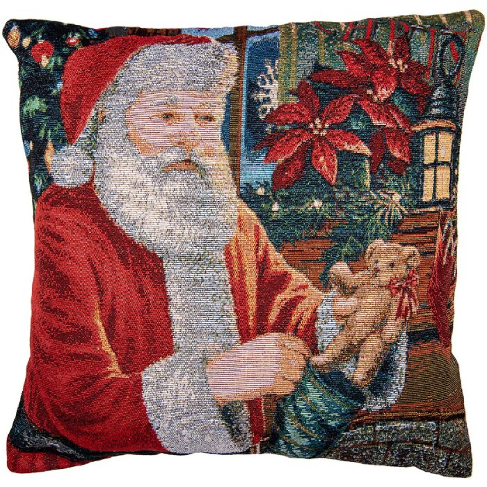 Clayre & Eef KT021.378 Funda de Cojín Rojo Blanco 44x44 cm Country Style