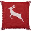Clayre & Eef KT021.383 Funda de cojín 44x44 cm Rojo Blanco Motivo reno