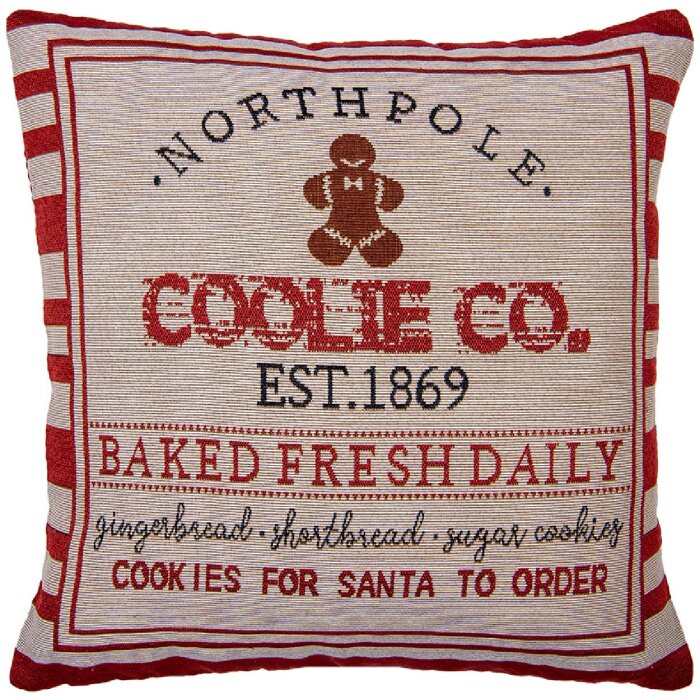 Clayre & Eef KT021.386 Funda de Cojín Beige Rojo 44x44 cm Country Style