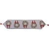 Clayre & Eef KT065.010 Camino de Mesa 33x180 cm Beige Rojo con motivo de corona de flores