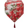 Clayre & Eef camino de mesa 33x180 cm poinsettias estilo campestre rojo verde