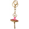 Juleeze JZKC0188 Llavero Bailarina Oro Rosa 4x2x8 cm