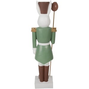 Clayre & Eef Conejo Decorativo Estilo Campestre 96 cm Blanco Verde Óxido de Magnesio