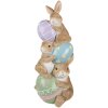 Clayre & Eef figura decorativa conejo con huevos de Pascua 72 cm marrón rosa azul verde