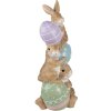 Clayre & Eef figura decorativa conejo con huevos de Pascua 72 cm marrón rosa azul verde