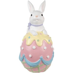 Clayre & Eef conejo decorativo sobre huevo de Pascua...