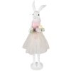 Clayre & Eef Decoración Conejo Blanco Rosa 20x17x76 cm Poliresina Decoración de Pascua
