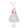 Clayre & Eef Decoración Conejo Blanco Rosa 20x17x76 cm Poliresina Decoración de Pascua