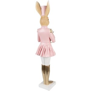 Clayre & Eef Decoración Conejo Beige Rosa Oro 79 cm Poliresina