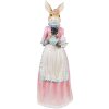 Clayre & Eef Decoración Conejo Beige Rosa 22x20x58 cm Figurita de Pascua de Poliresina
