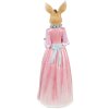 Clayre & Eef Decoración Conejo Beige Rosa 22x20x58 cm Figurita de Pascua de Poliresina
