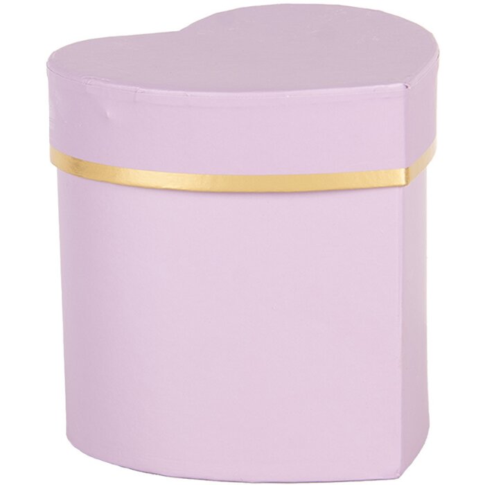 Clayre & Eef 66024PA Caja Regalo Corazón Violeta Oro 10x10x10 cm