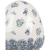Clayre & Eef 6CE2038 Huevo Decorativo Cerámica Blanca Azul Ø 12x19 cm Estilo Antiguo