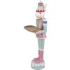 Clayre & Eef Conejo Decorativo Poliresina Blanco Rosa Verde 9x8x25 cm