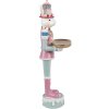 Clayre & Eef Conejo Decorativo Poliresina Blanco Rosa Verde 9x8x25 cm