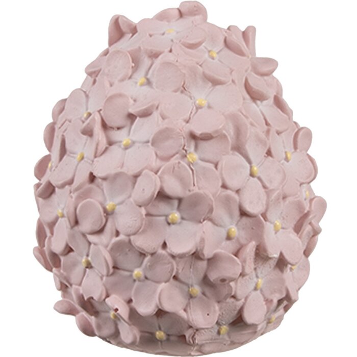 Clayre & Eef Huevo Decorativo Rosa Ø 6x7 cm Poliresina Decoración de Pascua