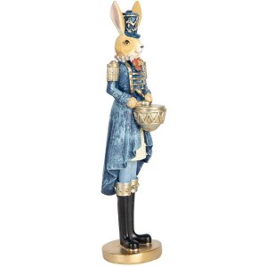 Clayre & Eef Conejo Decorativo Azul Dorado 5x5x18 cm...