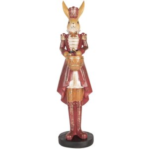 Clayre & Eef Conejo Decorativo 48 cm Beige Rojo...