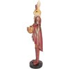 Clayre & Eef Conejo Decorativo 48 cm Beige Rojo Pascua Decoración Poliresina Estilo Campestre