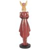 Clayre & Eef Conejo Decorativo 48 cm Beige Rojo Pascua Decoración Poliresina Estilo Campestre