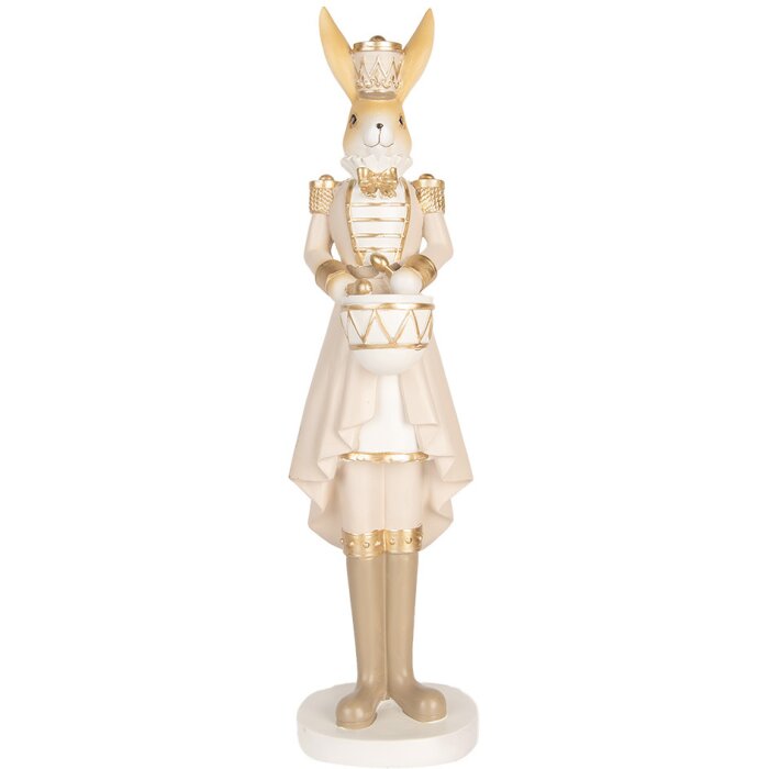 Clayre & Eef 6PR5468 Decoración Conejo Beige Oro 13x12x47 cm Estilo Campestre