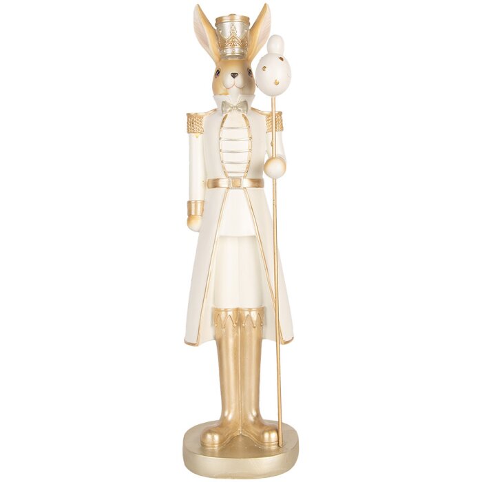 Clayre & Eef Conejo decorativo Beige Oro 47 cm Pascua decoración estilo country