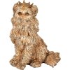 Clayre & Eef Gato decorativo con corona Beige 23x19x28 cm Aspecto vintage