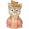 Clayre & Eef 6PR5077 Decoración Busto Gato 12x9x18 cm Blanco Rosa Oro