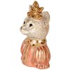 Clayre & Eef 6PR5077 Decoración Busto Gato 12x9x18 cm Blanco Rosa Oro