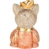 Clayre & Eef 6PR5077 Decoración Busto Gato 12x9x18 cm Blanco Rosa Oro
