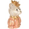 Clayre & Eef 6PR5077 Decoración Busto Gato 12x9x18 cm Blanco Rosa Oro