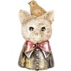 Clayre & Eef 6PR5079 Decoración Busto Gato 11x9x18 cm Blanco Negro Oro