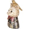Clayre & Eef 6PR5079 Decoración Busto Gato 11x9x18 cm Blanco Negro Oro