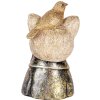 Clayre & Eef 6PR5079 Decoración Busto Gato 11x9x18 cm Blanco Negro Oro