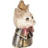 Clayre & Eef 6PR5079 Decoración Busto Gato 11x9x18 cm Blanco Negro Oro