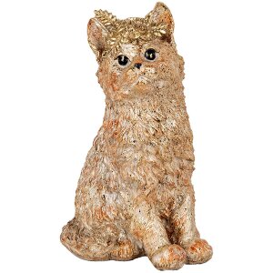 Clayre & Eef Gato decorativo Beige 16x14x25 cm...