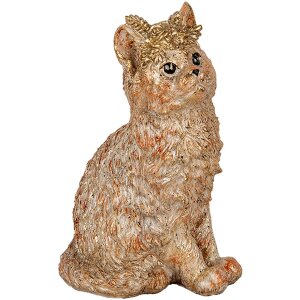 Clayre & Eef Gato decorativo Beige 16x14x25 cm Poliresina Estilo Campestre