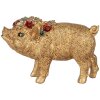Clayre & Eef Cerdo decorativo Poliresina dorada 20x7x13 cm Estilo campestre