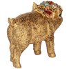 Clayre & Eef Cerdo decorativo Poliresina dorada 20x7x13 cm Estilo campestre
