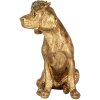Clayre & Eef estatuilla decorativa perro color oro 13x13x21 cm poliresina estilo country