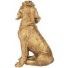 Clayre & Eef estatuilla decorativa perro color oro 13x13x21 cm poliresina estilo country
