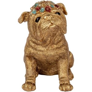 Clayre & Eef perro decorativo oro 29x17x29 cm...