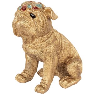 Clayre & Eef perro decorativo oro 29x17x29 cm...