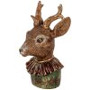 Clayre & Eef Decoración Busto Ciervo Marrón Rojo Oro 13x11x22 cm Vintage Look