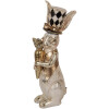 Clayre & Eef Conejo Decorativo Oro Blanco 14x11x38 cm Poliresina Elegante