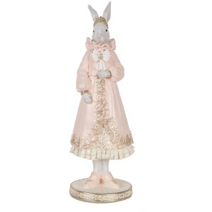Clayre & Eef Conejo Decorativo Blanco Rosa 31 cm...