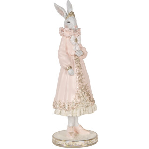 Clayre & Eef Conejo Decorativo Blanco Rosa 31 cm...