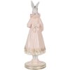 Clayre & Eef Conejo Decorativo Blanco Rosa 31 cm Figurita Romántica de Poliresina