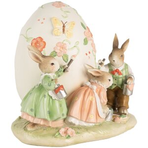 Clayre & Eef figura decorativa conejo con huevo de...