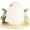 Clayre & Eef figura decorativa conejo con huevo de Pascua 22x17x18 cm poliresina estilo campestre